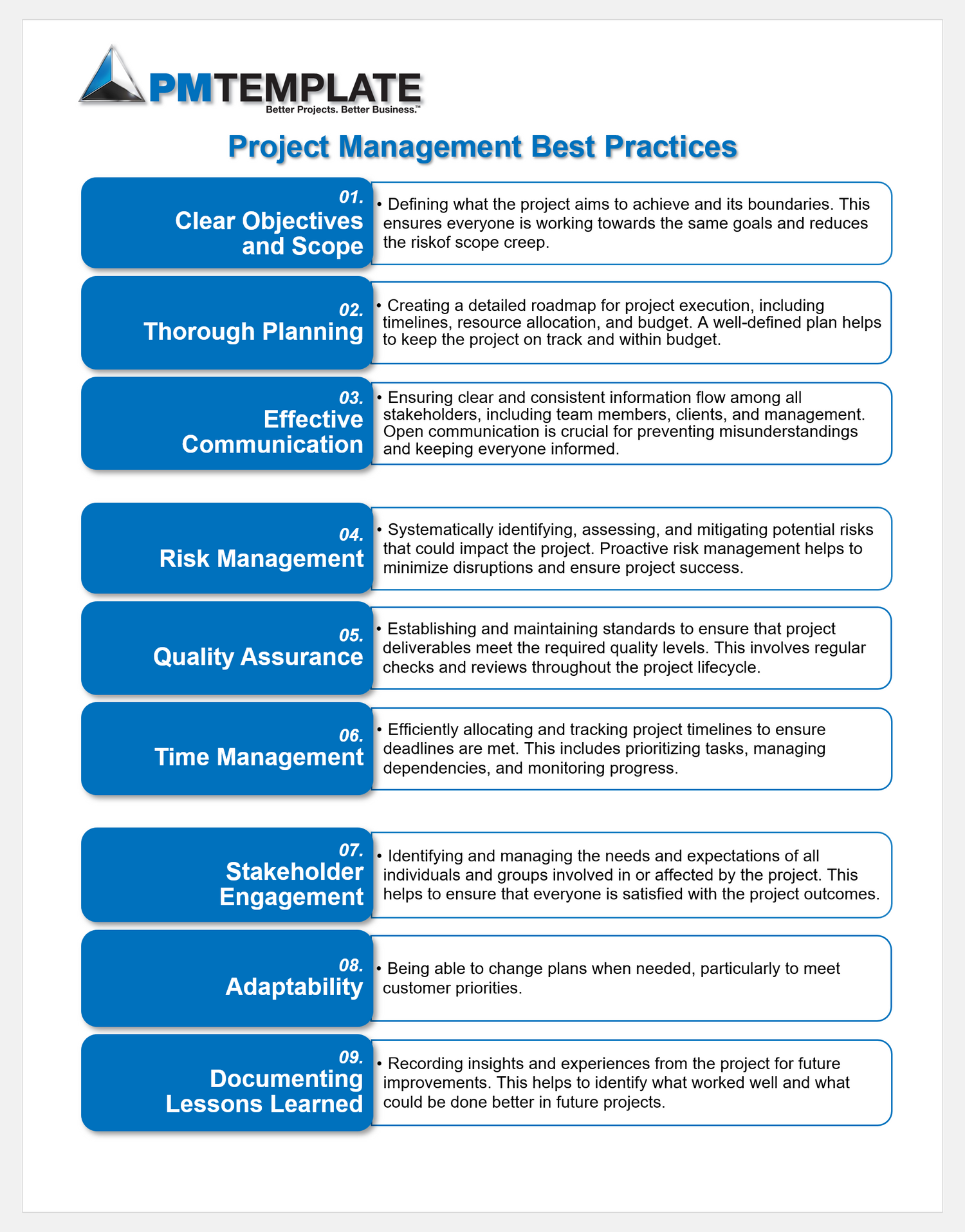 PMTemplate PM Best Practices